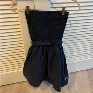 hollister navy tube top strapless flare mini dress